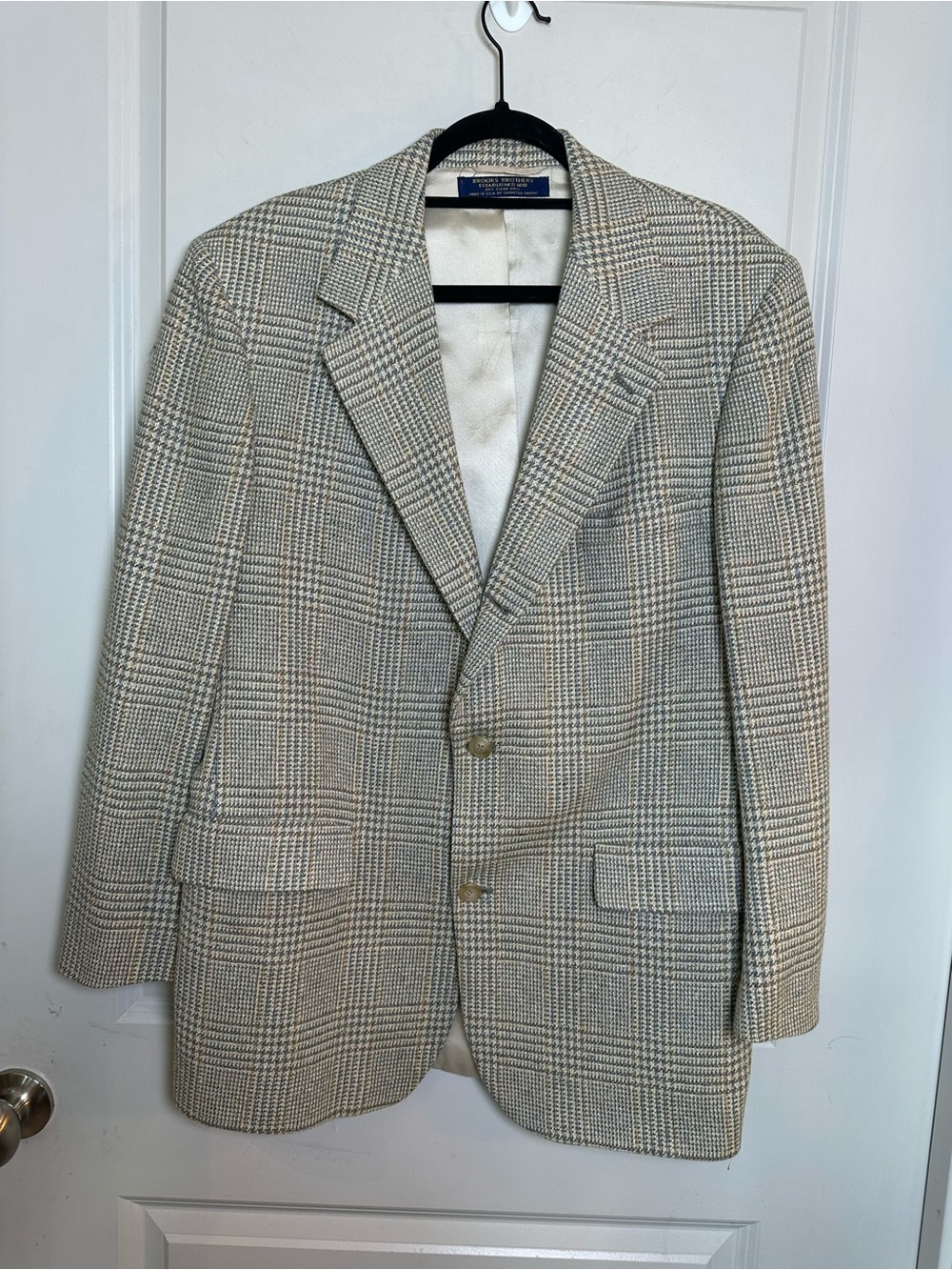 VINTAGE BROOKS BROTHERS Wool Plaid Made in USA 3 Button Classic Sport Coat, 40R